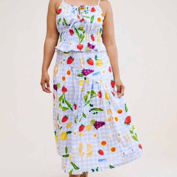 NWT LISA SAYS GAH MAEVE MIDI SKIRT, PICNIC, 2XL - Picture 1 of 13